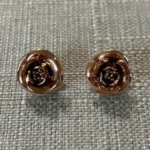 Kate Spade rose earrings in rose gold
